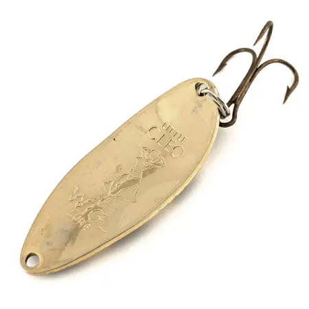 Vintage Seneca Little Cleo (Hula Girl), 1/2oz Gold / Black fishing spoon #12269