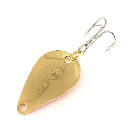 Vintage Acme K.O. Wobbler, 1/4oz Gold / Orange fishing spoon #12271