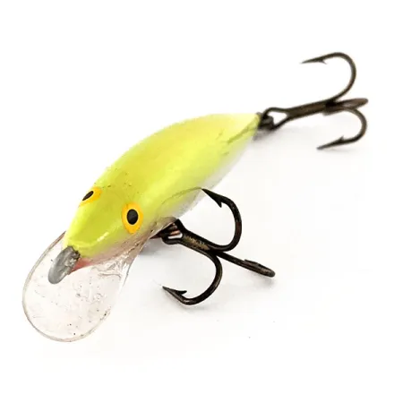 Vintage Rapala Original Floater F6, 3/32oz Chartreuse fishing lure #12280