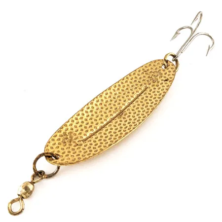 Vintage Williams Wabler, 2/3oz Hammered Gold fishing spoon #12284