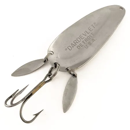 Vintage Eppinger Dardevle Dardevlet Klicker, 3/4oz Silver fishing spoon #12300