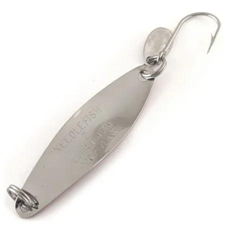 Vintage Luhr Jensen Needlefish 2 UV, 3/32oz Nickel / Rainbow Trout fishing spoon #12323