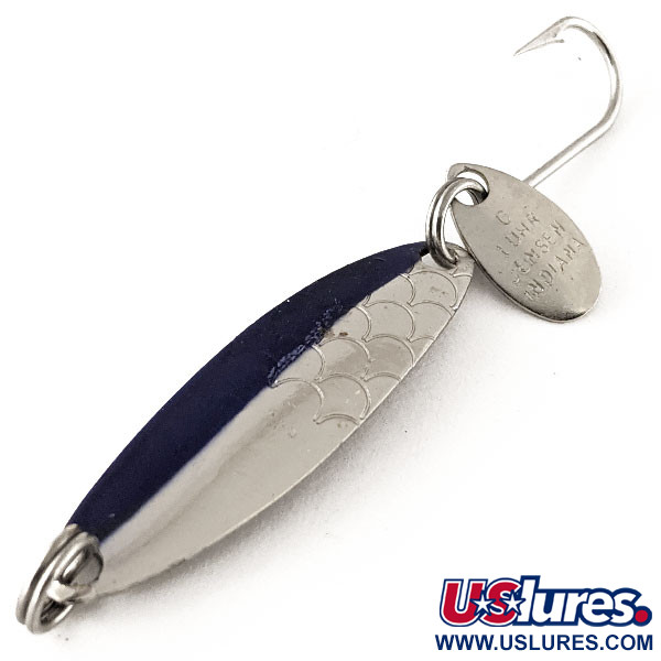 Vintage  Luhr Jensen Needlefish 1, 1/16oz Nickel / Blue fishing spoon #12324