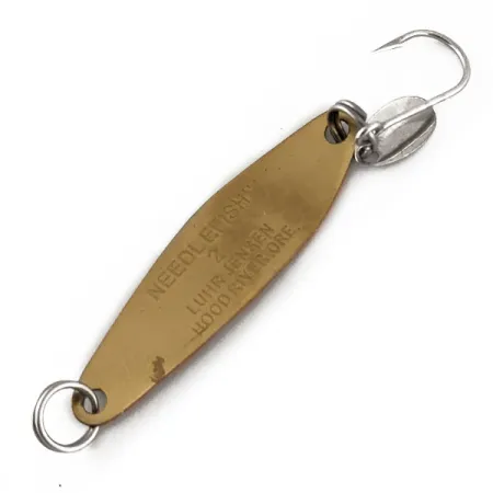 Vintage Luhr Jensen Needlefish 2, 3/32oz Fire Tiger / Gold fishing spoon #12329