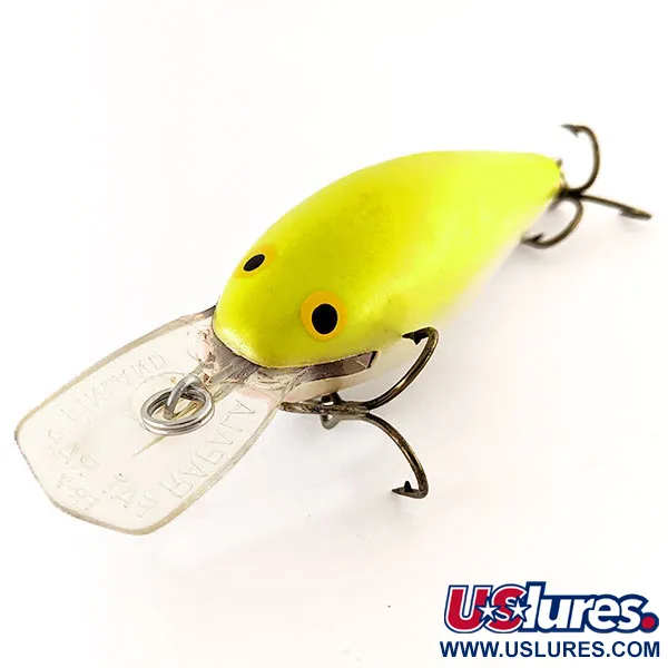 Vintage Rapala Fat Rap FR 7, 1/2oz Chartreuse fishing lure #12360