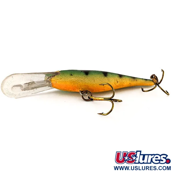 Vintage Rapala Shad Rap Deep Runner 08, 2/5oz Fire Tiger fishing lure #12367