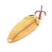 Vintage  Acme Wonderlure, 1/32oz Hammered Gold / Red Treble Hook fishing spoon #12372