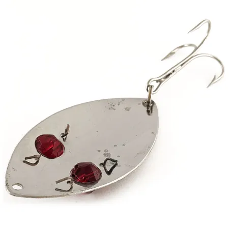 Vintage Lucky Strike Gold Red Flash, 3/4oz Nickel / Red Eyes fishing spoon #12383