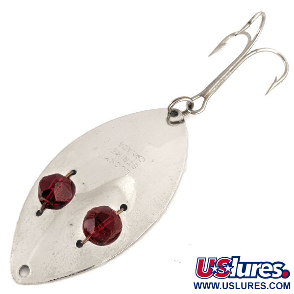 Vintage   Lucky Strike Gold Red Flash, 3/4oz Nickel / Red Eyes fishing spoon #12383