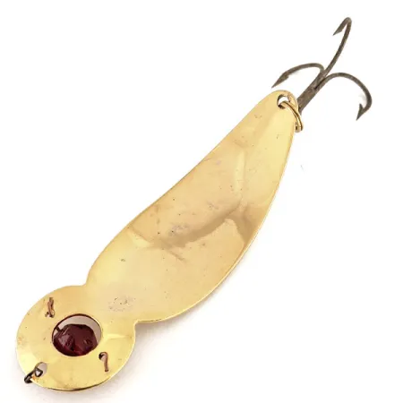 Vintage One Eye Wiggler Lucky Strike, 1oz Gold / Red fishing spoon #12385