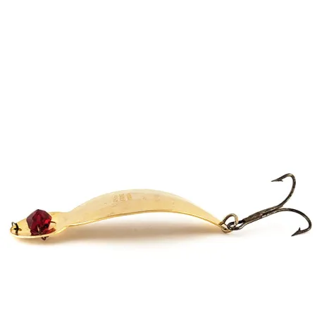 Vintage One Eye Wiggler Lucky Strike, 1oz Gold / Red fishing spoon #12385