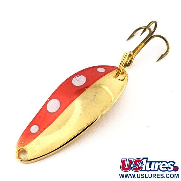 Vintage   Little Cleo Seneca, 1/4oz Gold / Red / White fishing spoon #12401