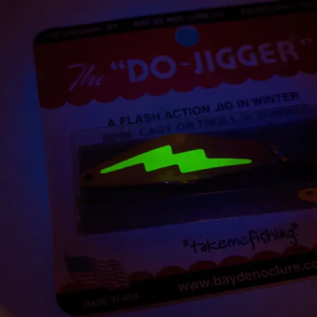 Bay de Noc Do-Jigger #3 UV, 1/3oz nickel/yellow UV fishing spoon #20264