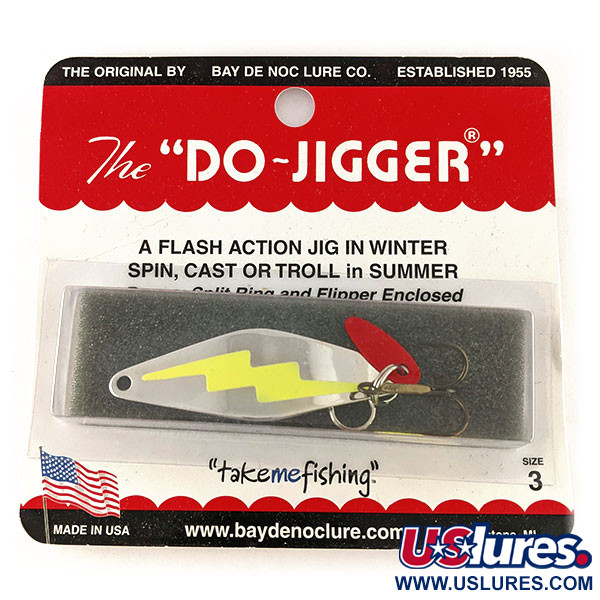   Bay de Noc Do-Jigger #3 UV, 1/3oz nickel/yellow UV fishing spoon #20264