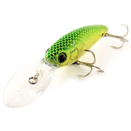 Vintage Cotton Cordell Deep Minnow UV, 1/4oz Chartreuse fishing lure #12459
