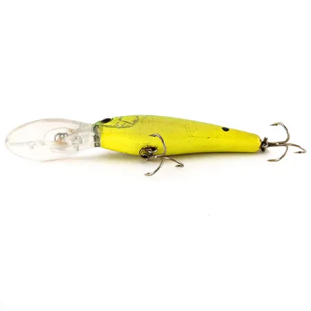 Vintage Cotton Cordell Deep Minnow UV, 1/4oz Chartreuse fishing lure #12459
