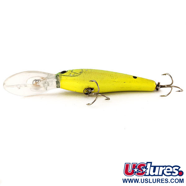 Vintage   Cotton Cordell Deep Minnow UV, 1/4oz Chartreuse fishing lure #12459