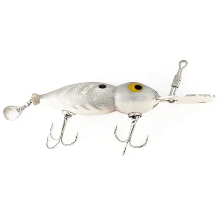 Vintage Whopper Stopper Hellbender, 2/5oz White / Silver fishing lure #12461