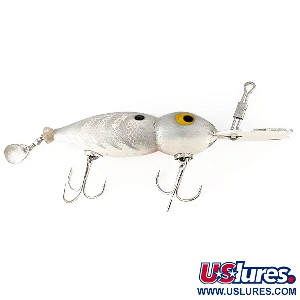 Vintage   Whopper Stopper Hellbender, 2/5oz White / Silver fishing lure #12461