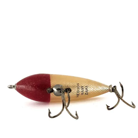 Vintage Heddon Baby Zara, 1/3oz White / Red fishing lure #12476