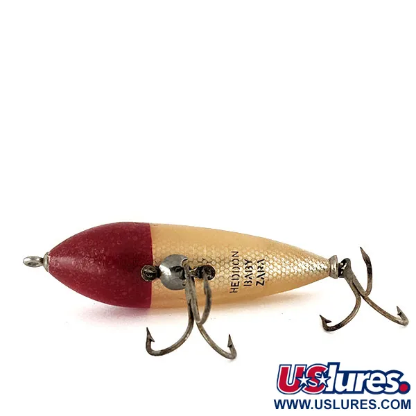Vintage   Heddon Baby Zara, 1/3oz White / Red fishing lure #12476