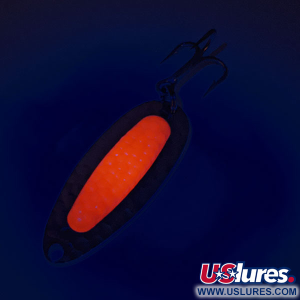 Vintage   Blue Fox Pixee UV, 1/4oz Hammered Nickel / Red fishing spoon #12485