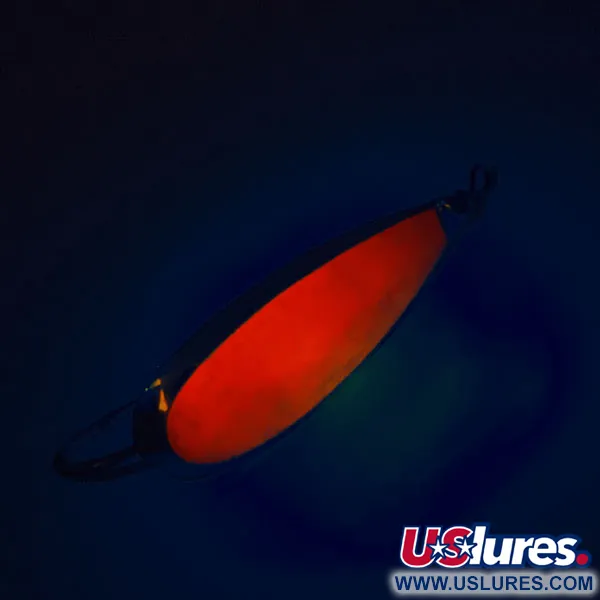 Vintage   Weedless Johnson Silver Minnow UV, 2/5oz Silver / Orange fishing spoon #12487