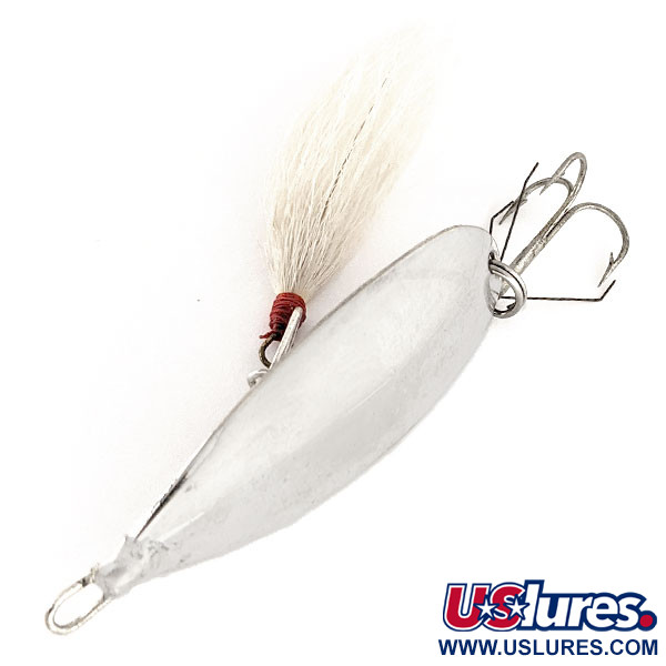 Vintage   Johnson Silver Minnow Triple Hook, 1/4oz Silver fishing spoon #12489