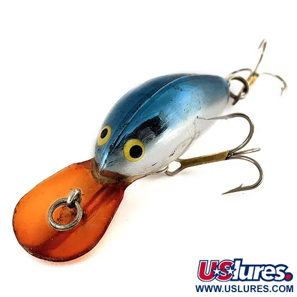 Vintage   Bill Norman Super Scooper , 1/3oz Silver / Light Blue / Red lip fishing lure #12497