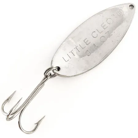 Vintage Acme Little Cleo, 3/4oz Nickel / Blue fishing spoon #12508