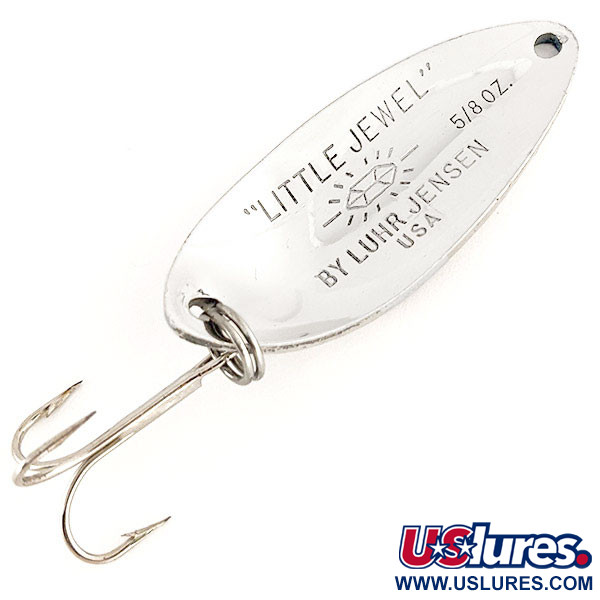 Vintage  Luhr Jensen Little Jewel, 1/2oz Hammered Nickel fishing spoon #12512