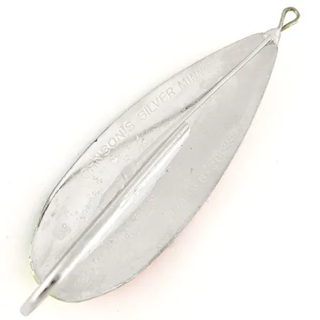 Vintage Weedless Johnson Silver Minnow UV, 1oz Fire Tiger fishing spoon #12517