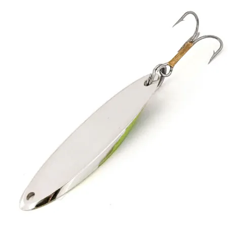 Vintage Acme Kastmaster, 3/4oz Nickel / Green fishing spoon #15865