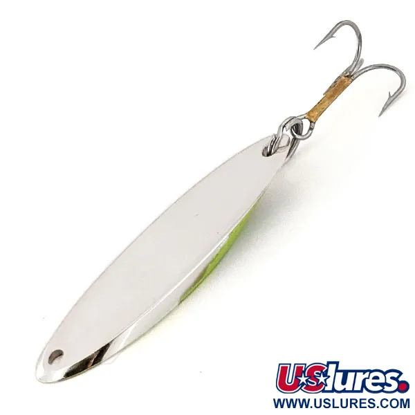 Vintage  Acme Kastmaster, 3/4oz Nickel / Green fishing spoon #15865