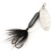 Vintage  Yakima Bait Worden’s Original Rooster Tail 4, 1/4oz Silver / Black spinning lure #12541