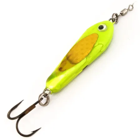 Vintage Other Bubba-Baits Zig Zag Spoon Jig Lure, 1oz Chartreuse fishing spoon #12572