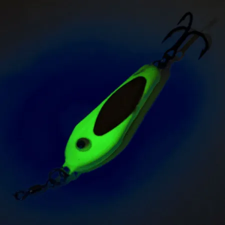 Vintage Other Bubba-Baits Zig Zag Spoon Jig Lure, 1oz Chartreuse fishing spoon #12572