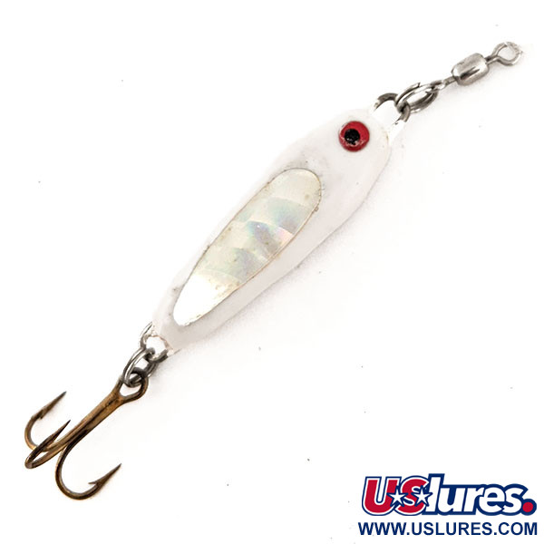 Vintage Bubba-Baits Zig Zag Spoon Jig Lure, 1/4oz White fishing