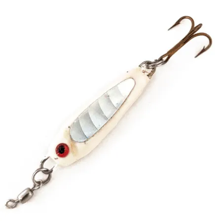 Vintage Other Bubba-Baits Zig Zag Spoon Jig Lure, 1/4oz White fishing spoon #12573