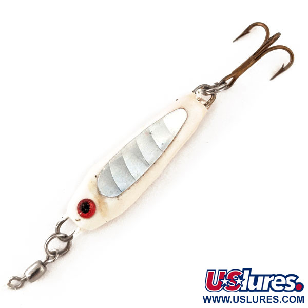 Vintage   Bubba-Baits Zig Zag Spoon Jig Lure, 1/4oz White fishing spoon #12573