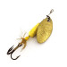 Vintage  Yakima Bait Worden’s Original Rooster Tail, 1/16oz Yellow / Bronze (Brass) spinning lure #12611
