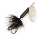 Vintage  Yakima Bait Worden’s Original Rooster Tail, 1/4oz Silver / Black spinning lure #12629