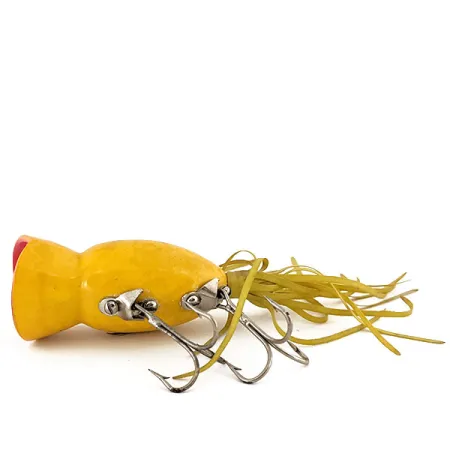 Vintage Fred Arbogast Hula Popper, 1/2oz Yellow fishing lure #12657