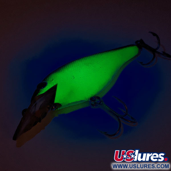 Vintage   Rebel Fastrac Shallow Floater UV, 1/3oz Green / Blue Eyes fishing lure #12658