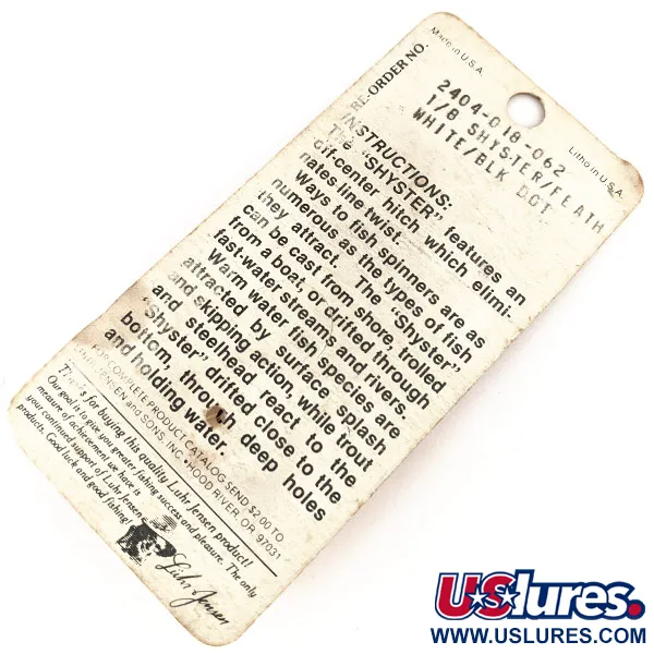   Luhr Jensen Shyster, 1/8oz Nickel / White spinning lure #12689