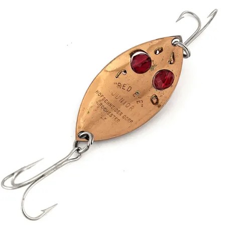 Vintage Hofschneider Red Eye junior, 1/2oz Copper / Red Eyes fishing spoon #12694