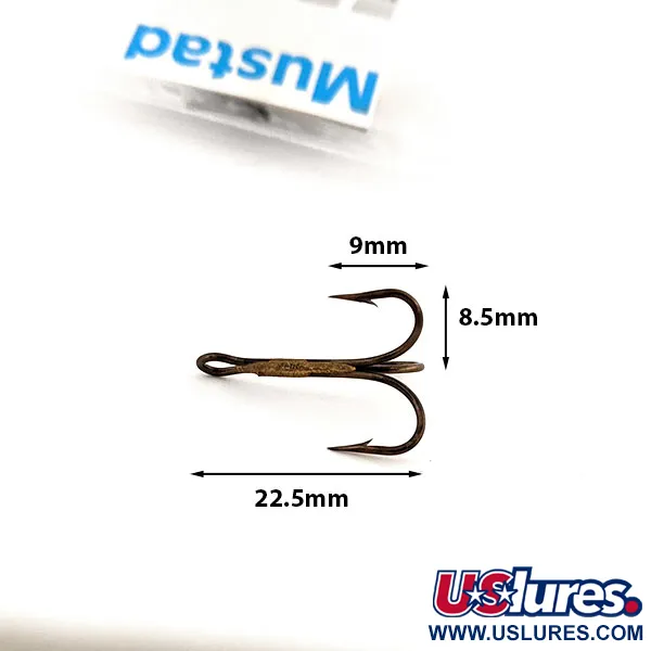   Treble Hook Mustad #5 3551,  Bronze (Brass) fishing #12727