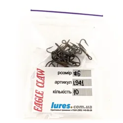 Treble Hook Eagle Claw #6 L941