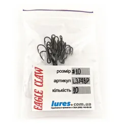 Treble Hook Eagle Claw #10 L374BP