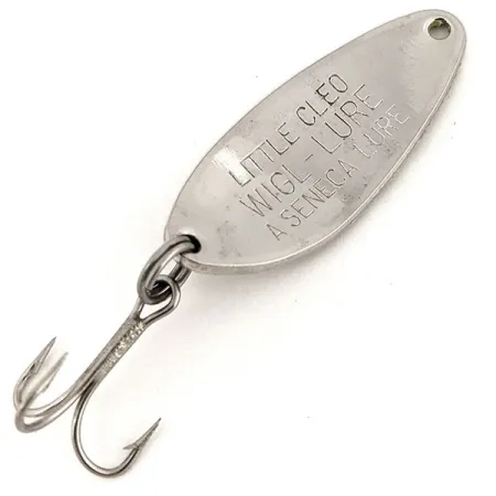 Vintage Little Cleo Seneca Glow, 1/4oz White / Nickel / Green fishing spoon #12745